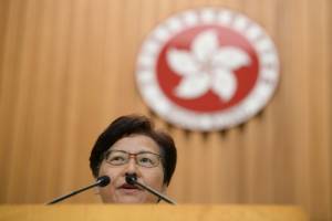 Hong Kong leader insists she will stay on.jpg