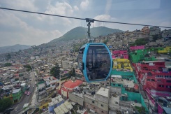 Commuters escape Mexico City gridlock in new cable car
