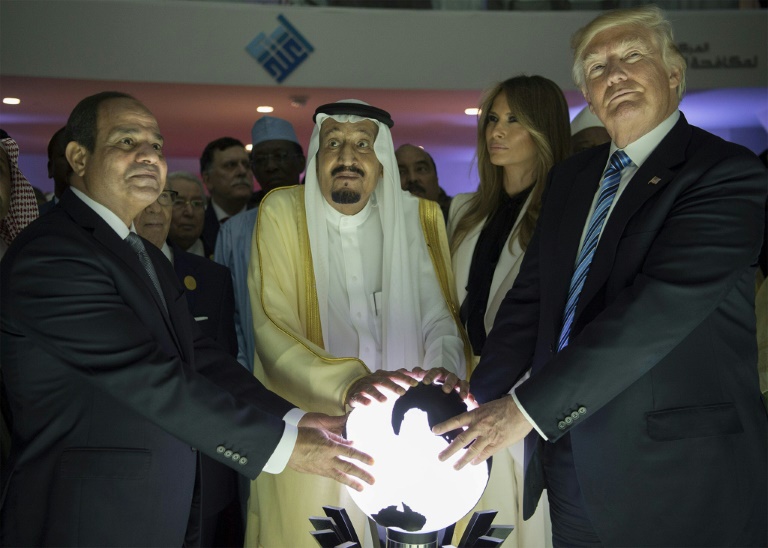 Swords, orbs and fist-bumps: US presidents in Saudi