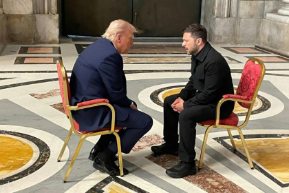 The photo of Donald Trump and Volodymyr Zelensky meeting at St Peter's Basilica was everywhere on social media