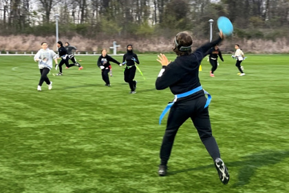 Members of the Staten Island Giants flag football club train