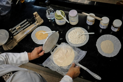 The laboratory developed tortilla contains probiotics -- live microorganisms found in yogurt and other fermented foods - Carl de Souza (AFP)