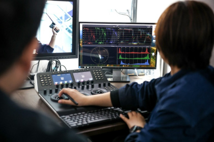 Colorist Liang Yu Fang works on post-production of the Taiwanese television series "Zero Day" - I-HWA CHENG (AFP)