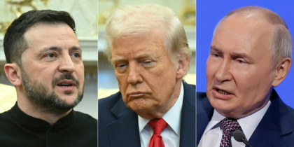 Vladimir Putin has called for direct Moscow-Kyiv talks but it's unclear if he or Donald Trump will travel to Turkey to meet Volodymyr Zelensky - SAUL LOEB, Maxim Shemetov (AFP)