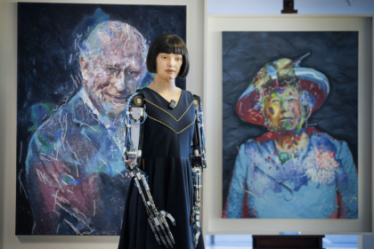 Robot artist Ai-Da said its art promotes 'responsible innovation' - Valentin Flauraud (AFP)