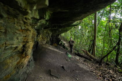 Archaeologist Richard Oslisly leads a dig at Youmbidi Cave in eastern Gabon where unearthed vestiges of prehistoric human activity offer insight into central Africa's past - Nao Mukadi (AFP)