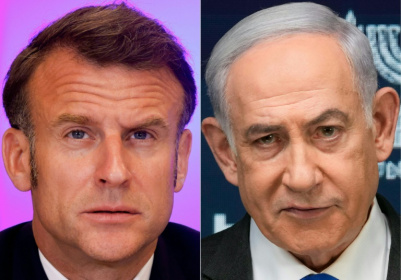 President Emmanuel Macron and Prime Minister Benjamin Netanyahu are at odds over France's move to recognise a Palestinian state next month - Ludovic MARIN, Ohad Zwigenberg (AFP)