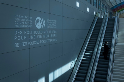 The OECD said 'front-loading' -- companies rushing to import goods ahead of Trump's tariffs -- 'was an important source of support' for the world economy - JOEL SAGET (AFP)