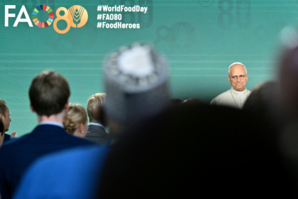 Pope Leo XIV said the scourge of hunger should 'invite us to reexamine our lifestyles, our priorities and our way of living in today's world' - Alberto PIZZOLI (AFP)