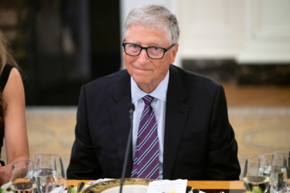 Microsoft founder Bill Gates attends a dinner hosted by US President Donald Trump with tech leaders in the State Dining Room of the White House in Washington, DC, on September 4, 2025. - SAUL LOEB (AFP)