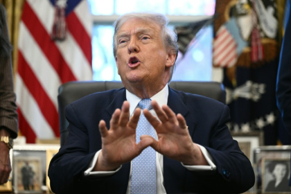 Donald Trump has repeatedly threatened to move World Cup matches away from several Democratic-run cities for supposed security reasons - Brendan SMIALOWSKI (AFP)