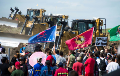 At the heart of the North Dakota case against Greenpeace was the Dakota Access Pipeline, where from 2016 to 2017 the Standing Rock Sioux Tribe led one of the largest anti-fossil fuel protests in US history - Robyn BECK (AFP)