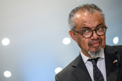 WHO chief Tedros Adhanom Ghebreyesus faces a lomming funding crisis and an Ebola epidemic in the DR Congo - Fabrice COFFRINI (AFP)