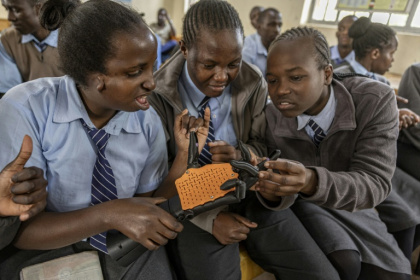 Kenyan start-up ZeroBionic aims to tackle educational shortcomings faced by deaf students - SIMON MAINA (AFP)